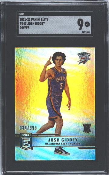 2021-22 Josh Giddey Rookie /999 Donruss Elite SGC 9
