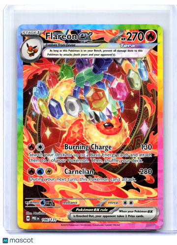 2025 Prismatic Evolutions Pokemon Flareon ex Special Illustration Rare Holo #146/131 Trading Card