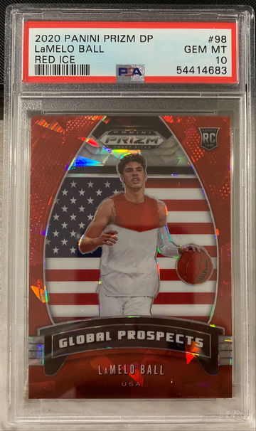 2020 Panini Prizm DP LaMelo Ball Red Ice PSA 10