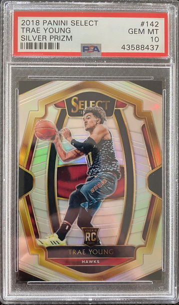 2018 Select Trae Young Premier Level Silver Prizm Rookie RC PSA 10 Gem Mint