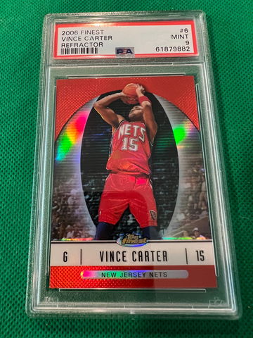 2006 finest Vince Carter refractor psa 9