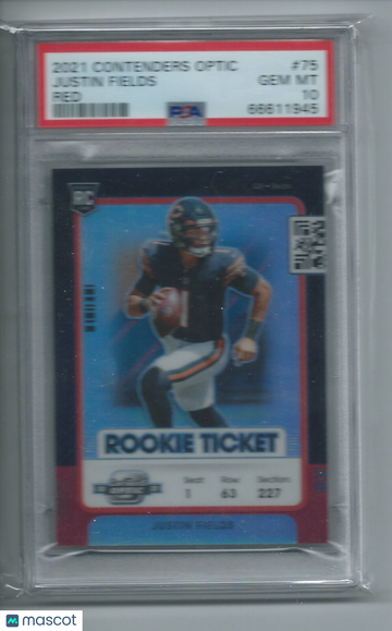 2021 Panini Contenders Optic Justin Fields #75 Red PSA 10