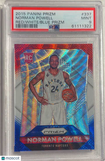 2015 Panini Prizm Norman Powell #337 Red White Blue PSA 9