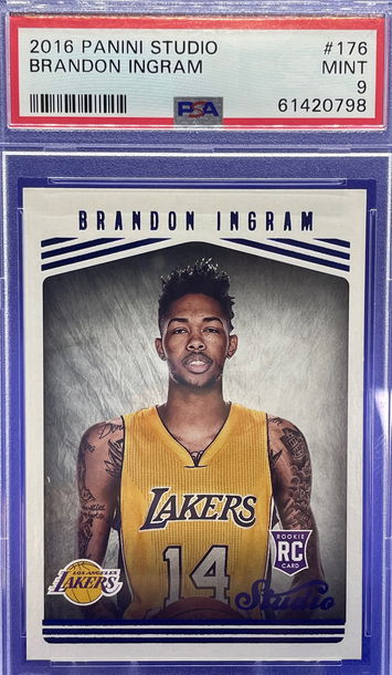 BRANDON INGRAM 2016 PANINI STUDIO ROOKIE RC PORTRAIT PSA 9 MINT LA LAKERS