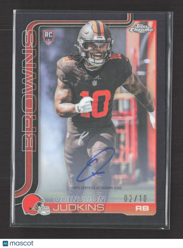 2025 Topps Chrome Quinshon Judkins #RA-QJ Black 02/10 RC Auto