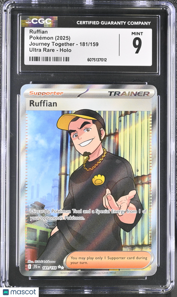 2025 Pokemon Journey Together Ruffian Holo Ultra Rare Holo Ultra Rare CGC 9 #181/159