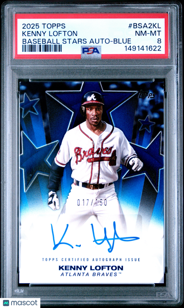 2025 Topps Baseball Stars Autographs Kenny Lofton #BSA2KL Blue /150 PSA 8