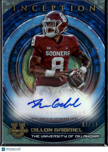 Dillon Gabriel 2023 Bowman University Inception Auto /99 Oklahoma Sooners