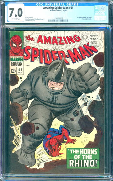 Amazing Spider-Man #41 (1966) CGC 7.0 -- 1st Rhino app.; Stan Lee & John Romita