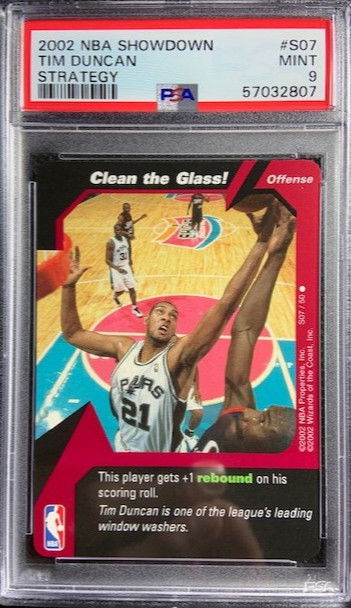 2002-03 NBA Showdown Strategy #S07 Clean the Glass Tim Duncan PSA 9 MINT HOF