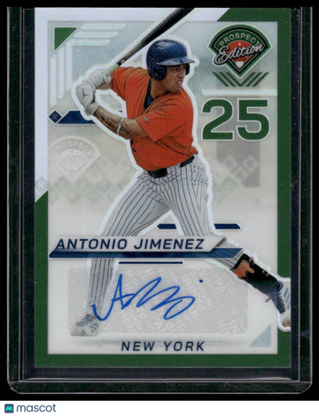 2025 Panini Prizm Prospect Edition Antonio Jimenez #163 Green Panini Authentic