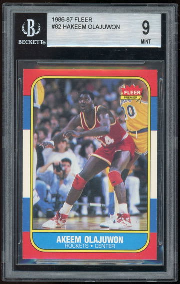 Hakeem Olajuwon 1986 Fleer RC BGS 9+ old label