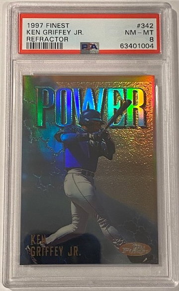 1997 FINEST KEN GRIFFEY JR. REFRACTOR PSA 8 NM-MT