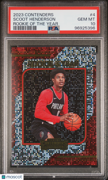 2023 Panini Contenders Rookie Of The Year Contenders Scoot Henderson #4 PSA 10