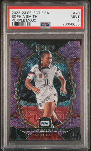 2022 PANINI SOPHIA SMITH SELECT FIFA PURPLE MOJO #70 PSA 9