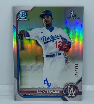 2022 Eddys Leonard 1st Bowman Refractor Auto /499