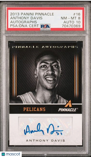 Anthony Davis 2013-14 Panini Pinnacle Autograph #16 Lakers RC PSA 8/10 Auto