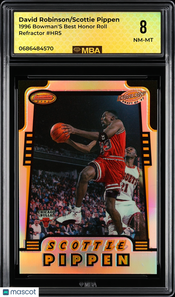 1996 Bowman's Best Honor Roll David Robinson/Scottie Pippen #HR5 Refractor MBA 8