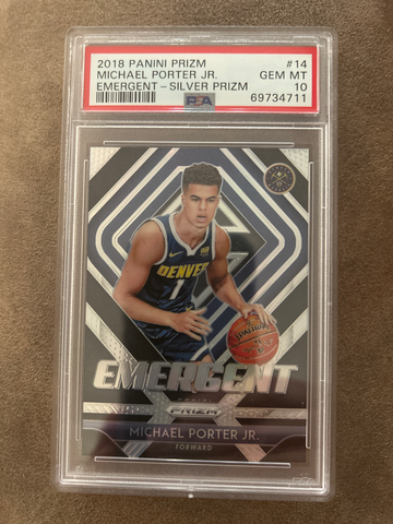 2018 Panini Prizm #14 Michael Porter Jr. Emergent Silver Prizm PSA 10