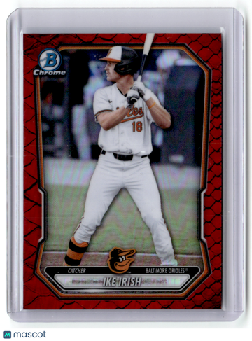 Ike Irish 2026 Bowman Chrome Red Reptilian Refractor 3/5 Parallel/Variety #BCP-68