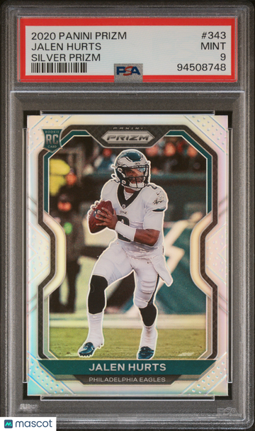 2020 Panini Prizm Jalen Hurts #343 Silver Rookie RC PSA 9