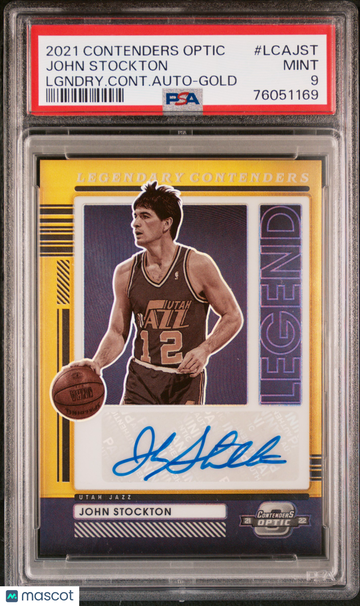 John Stockton 2021 Contenders Optic Legendary Autographs GOLD - Jazz /10 
 PSA 9