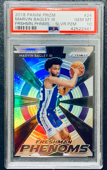 2018-19 Prizm Freshman Phenoms Silver Marvin Bagley III PSA 10