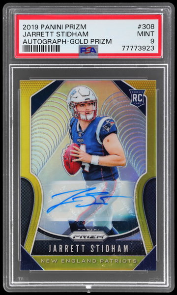2019 Panini Prizm Jarrett Stidham Rookie Autograph Gold Prizm PSA 9 RC