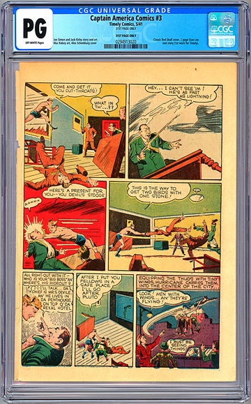 CAPTAIN AMERICA #3 CGC PG *FIRST STAN LEE STORY* SIMON & KIRBY 31st PG ONLY 1941