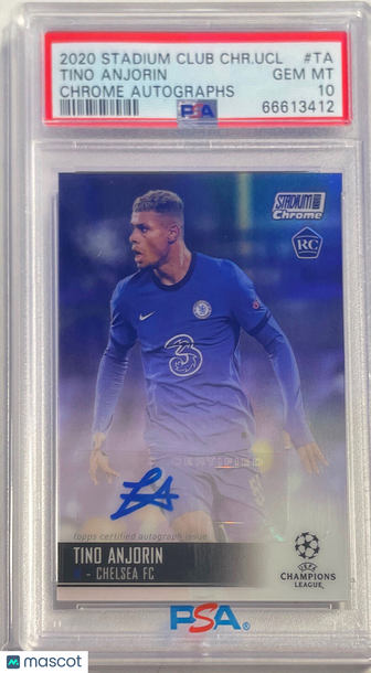 2020 Stadium Club Chrome UEFA Champions League Chrome Autographs Tino Anjorin #TA PSA 10