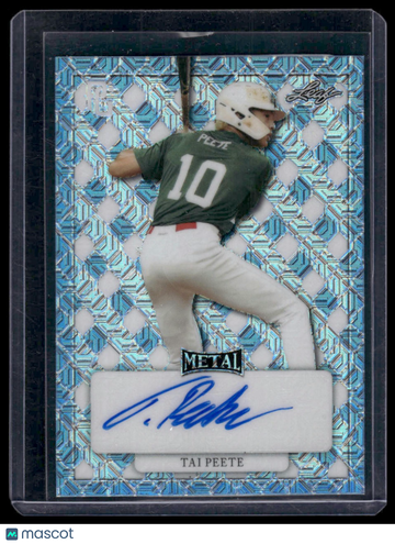 2022 Perfect Game National Showcase Metal Tai Peete #MA-TP1 /1 Mojo Platinum Autograph Leaf