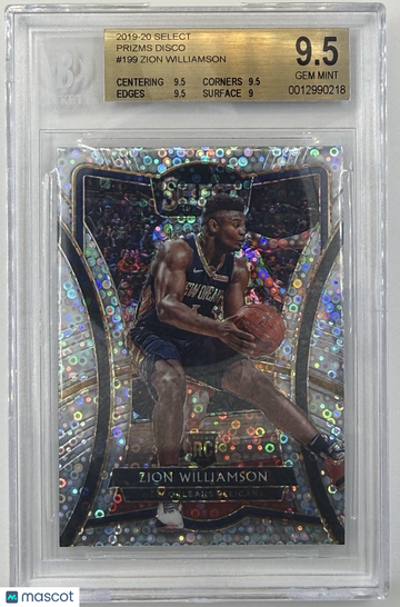 2019-20 Panini Select Zion Williamson #199 Disco Prizm Disco Rookie Prizm BGS 9.5
