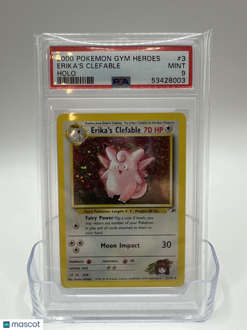 2000 Pokemon Gym Heroes Erika's Clefable Holo PSA 9 #3