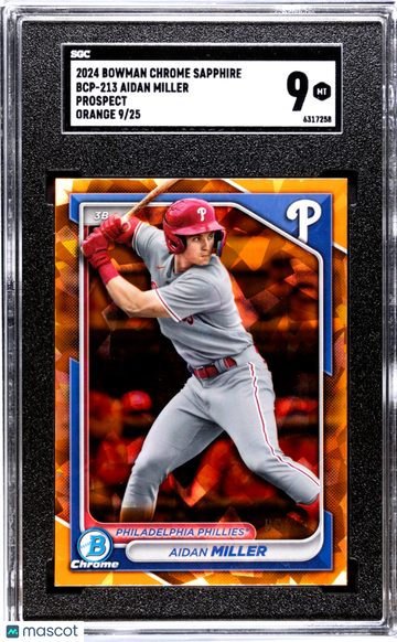 2024 Bowman Chrome Sapphire Aidan Miller #BCP-213 Prospect Orange SGC 9