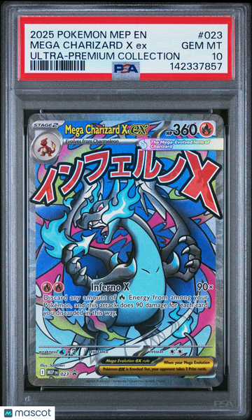 2025 Pokemon Mep EN-Me Black Star Promo Mega Charizard X EX Ultra-Premium Collection PSA 10 #023