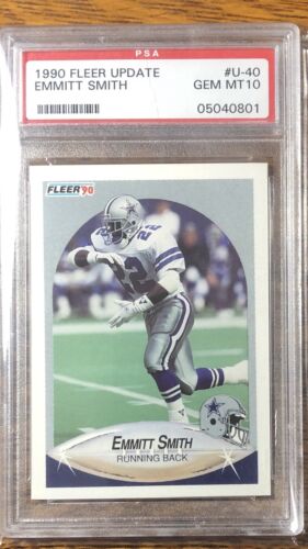 1990 Fleer Update # U-40 Emmitt Smith PSA 10 Gem Mint  HOF