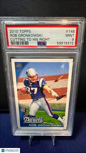 Graded 2010 Topps Rob Gronkowski #148 PSA 9 New England Patriots Football Card