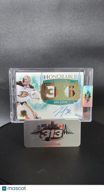 2019-20 Upper Deck The Cup NHL Trading Card John Gibson HN-JG /36 Auto Patch Memorabilia