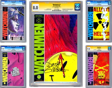 WATCHMEN #1-12 CGC VF-NM *ISSUES #1-5-11 SIGNED BY ARTIST DAVE GIBBONS* 1986-87