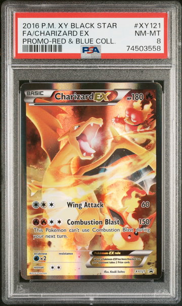 2016 Pokemon XY Black Star Promo Red and Blue Collection Charizard Ex #XY121 PSA 8