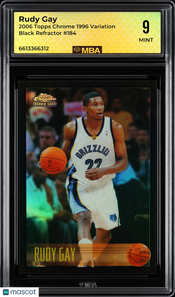2006 Topps Chrome Rudy Gay #184 1996 Variation Black Refractor /99 MBA 9