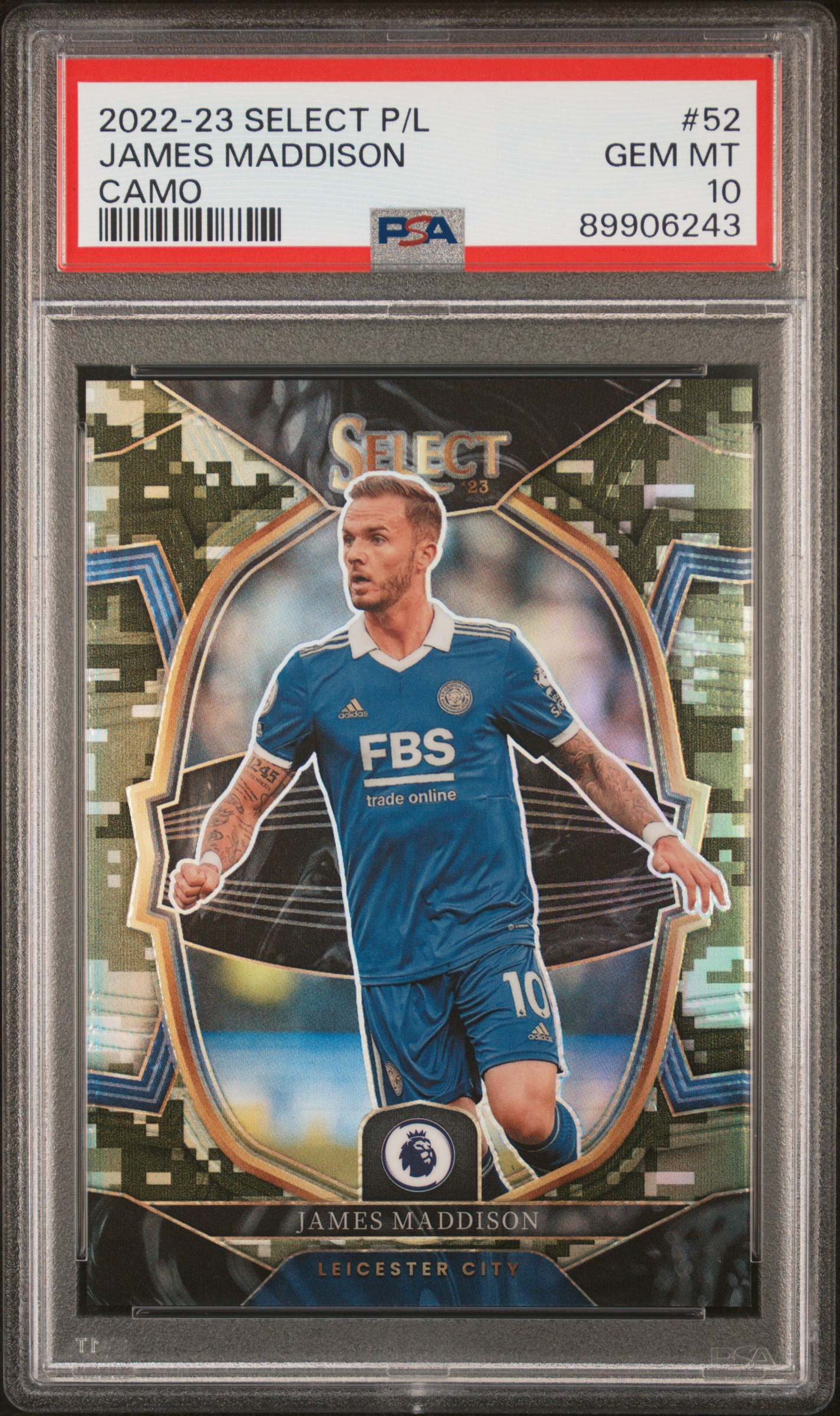 2022 Panini Select Camo James Maddison #52 /225 PSA 10