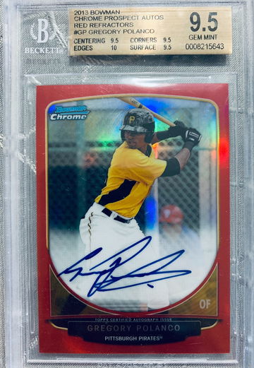 Gregory Polanco 2013 Bowman Chrome RED RC Auto /5