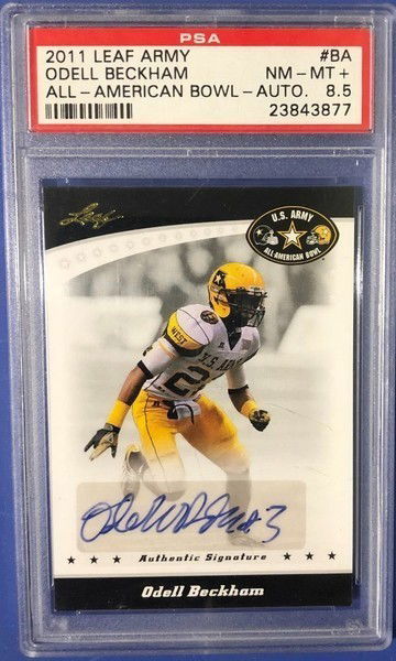 2011 Leaf Army #BA Odell Beckham All-American Bowl Auto PSA 8.5