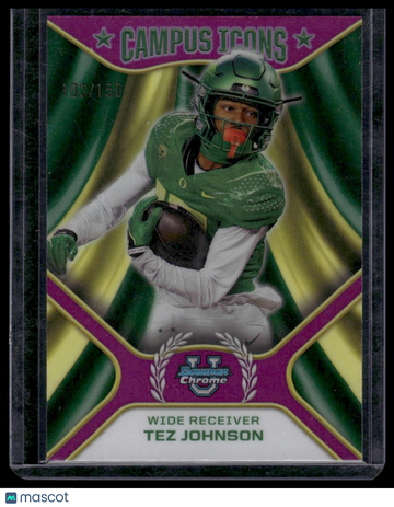 2024 Bowman University Chrome Tez Johnson #CI-22 Campus Icons Fuchsia Refractor SN