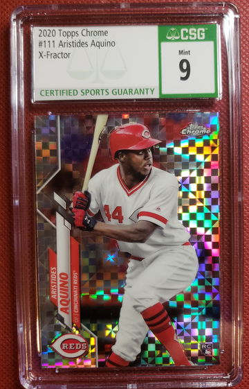 Aristides Aquino RC 2020 Topps Chrome X-Fractor CGS 9 Mint