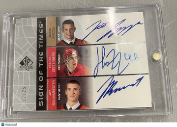 2002-03 SP Authentic Jason Spezza Henrik Zetterberg Jay Bouwmeester #SZB Short Print