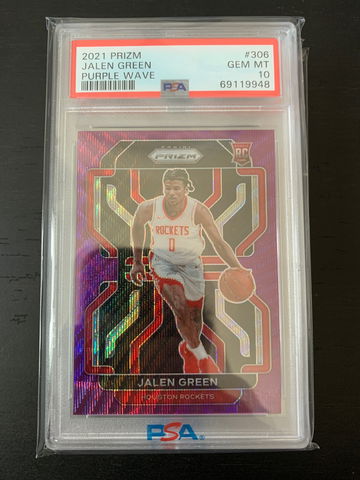 2021 Prizm basketball jalen green purple wave psa 10