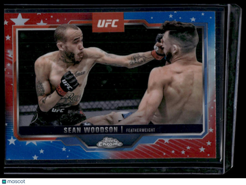 2025 Topps Chrome UFC Sean Woodson #87 Red & Blue Refractor