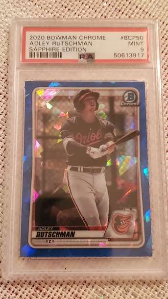 2020 Bowman Chrome Adley Rutschman Sapphire Edition PSA 9